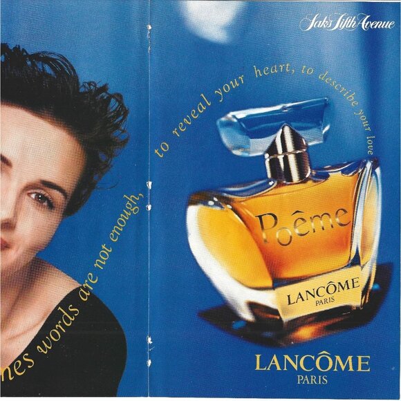 Lancome Paris Poeme Fragrance Juliette Binoche 1990s Vintage Print Ad 2 PAGE - Picture 3 of 4